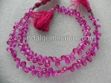 White Shadow Pink Topaz Faceted Pear Shape Beads
